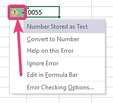 Nhập số không trước số trong Excel 30