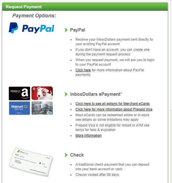 Tùy chọn thanh toán InboxDollars