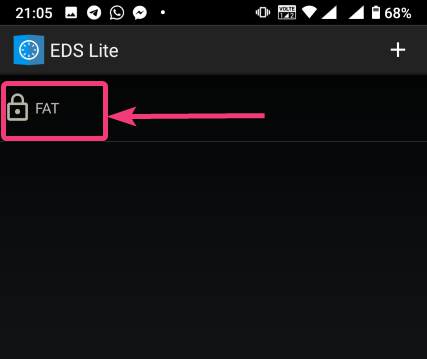 Âm lượng VeraCrypt sẽ được hiển thị trên Android EDS Lite 