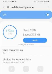 Bật chế độ tiết kiệm dữ liệu Ultra trên Galaxy A50