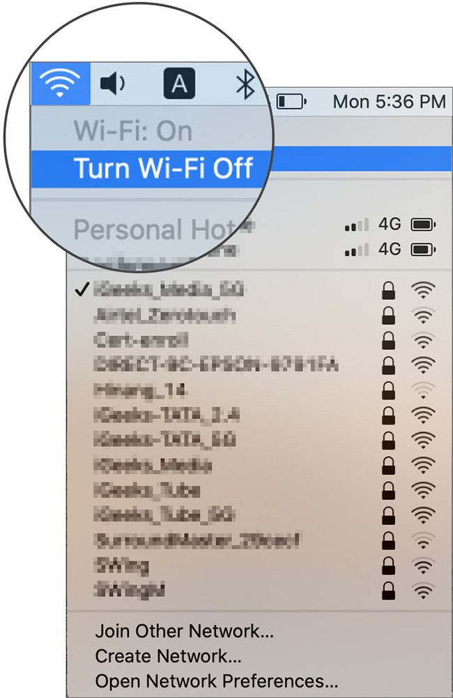 Tắt Wi-Fi trong macOS