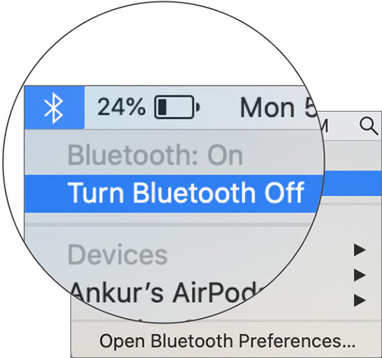 Vô hiệu hóa Bluetooth trên máy Mac