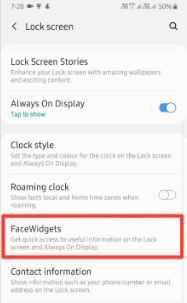 Tùy chỉnh FaceWidgets trên màn hình khóa Samsung A50