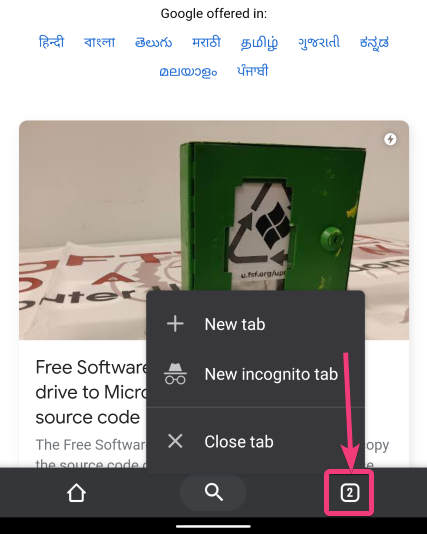 Trình chuyển đổi tab Chrome