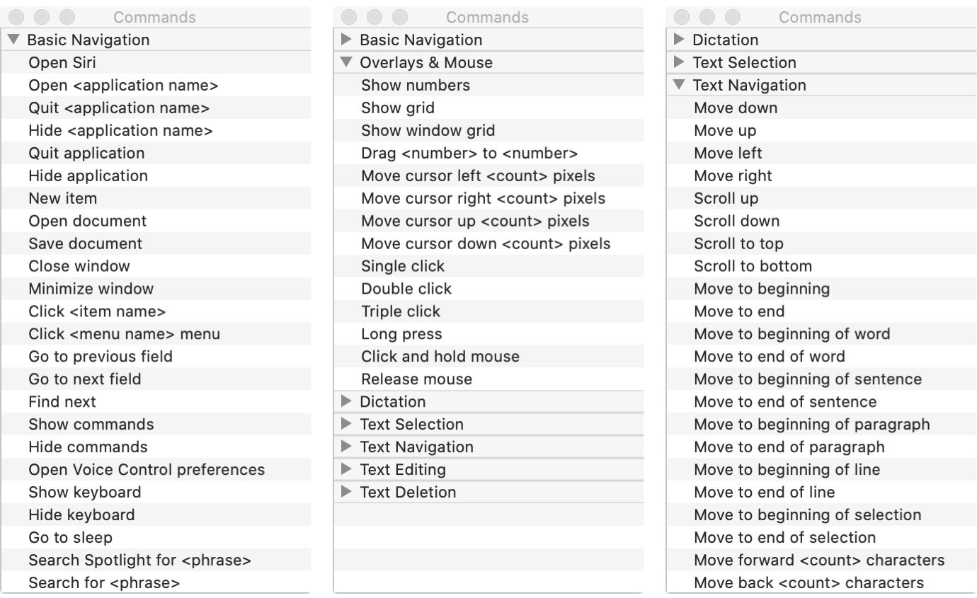 Danh sách các lệnh điều khiển bằng giọng nói Mac