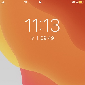 Đồng hồ đếm ngược iOS 13 trên màn hình iPhone Lock