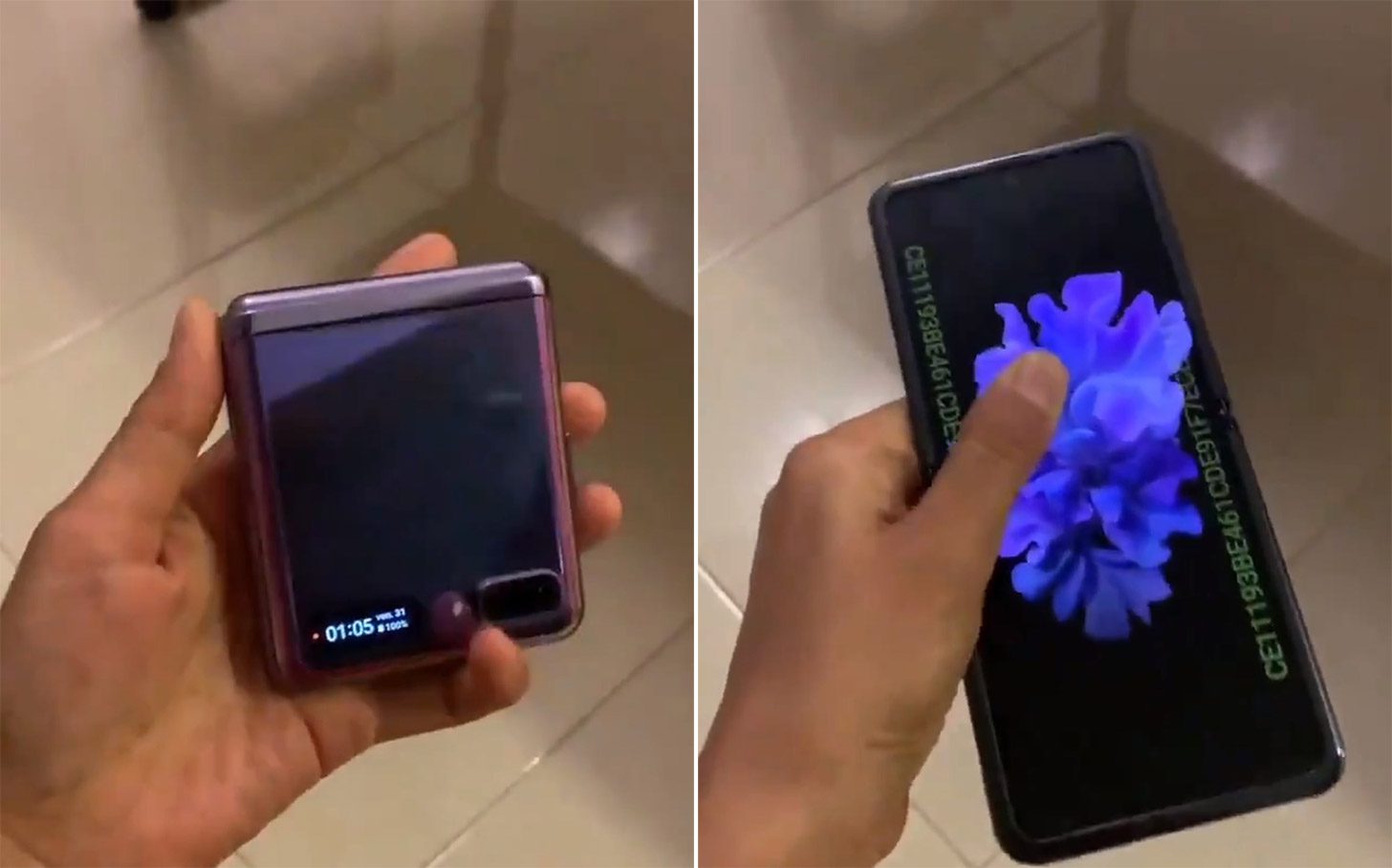 Galaxy Z Flip hiển thị gấp và mở ra trong rò rỉ video mới