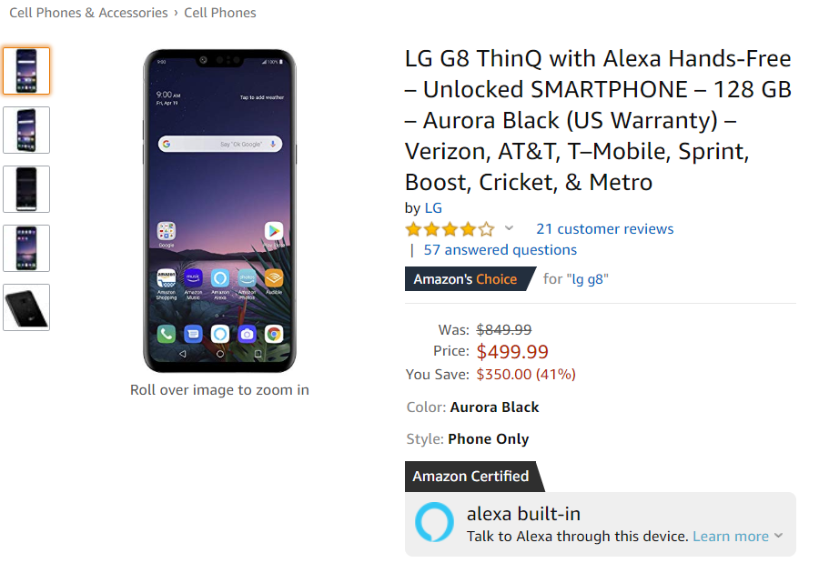 LG G8 ThinQ Aurora Đen