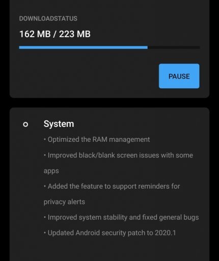 Bản cập nhật oxy mới nhất cho OnePlus 7 (Pro) và OnePlus 7T Pro mang bản vá bảo mật Android từ tháng 1 năm 2020.
