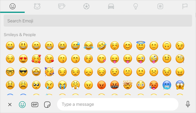 Nhập biểu tượng cảm xúc trong WhatsApp Web và máy tính để bàn