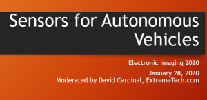 Bảng điều khiển Sensors for Autonomouse Phương tiện giao thông là một phiên đặc trưng tại Hình ảnh điện tử 2020.