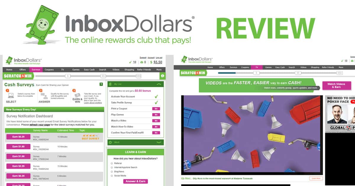Đánh giá của InboxDollars: Một cách hợp pháp để kiếm thêm tiền trong thời gian rảnh rỗi của bạn