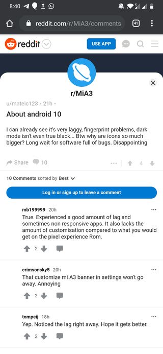 Lỗi Xiaomi Mi A3 Android 10