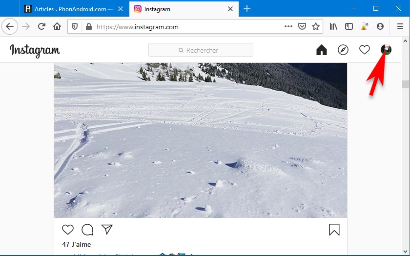 Thay đổi tên Instagram Giao diện web
