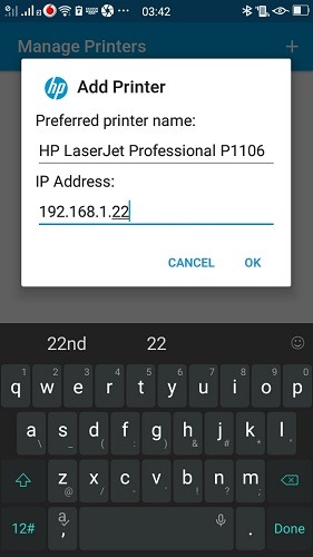 In bằng điện thoại Android Plugin dịch vụ Hp Thêm địa chỉ IP máy in "class =" responsively-lat wp-image-336613 "width =" 191 "height =" 340