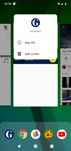 Thiết lập màn hình chia Android đa nhiệm