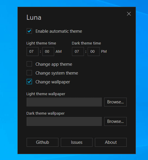 Luna là công cụ thay đổi tự động Dark Mode