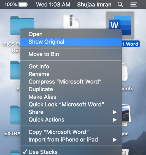 Phím tắt trên màn hình Mac Hiển thị Bản gốc