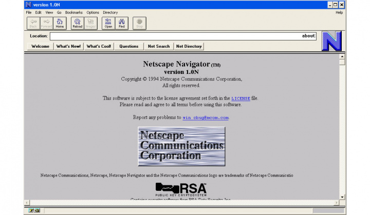 Hình ảnh trình duyệt Netscape được chọn theo thiết kế trong danh sách Fortune