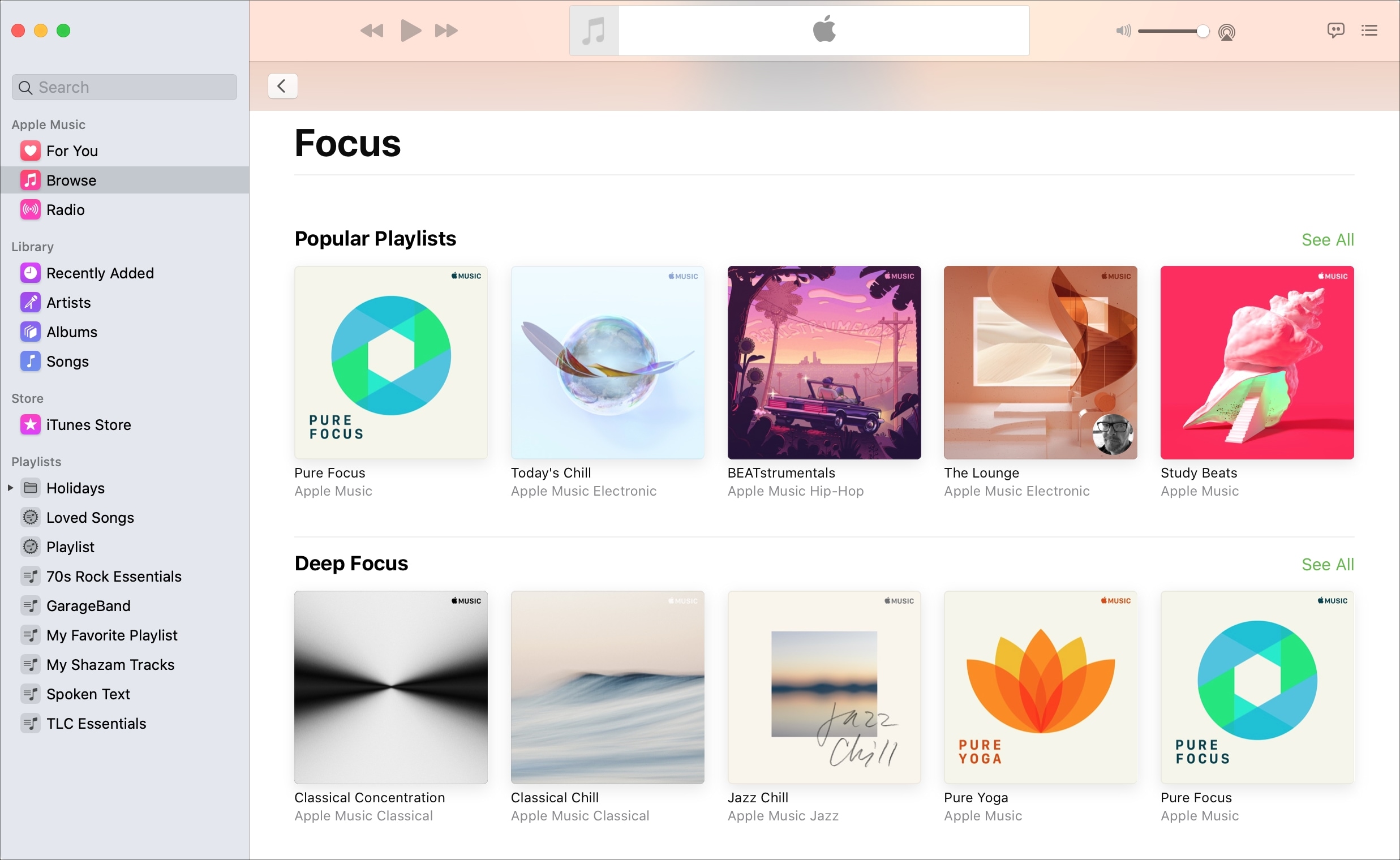 Apple    Phần tập trung âm nhạc Mac