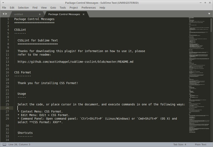 Ubuntu văn bản tuyệt vời cho thông báo kiểm tra gói html