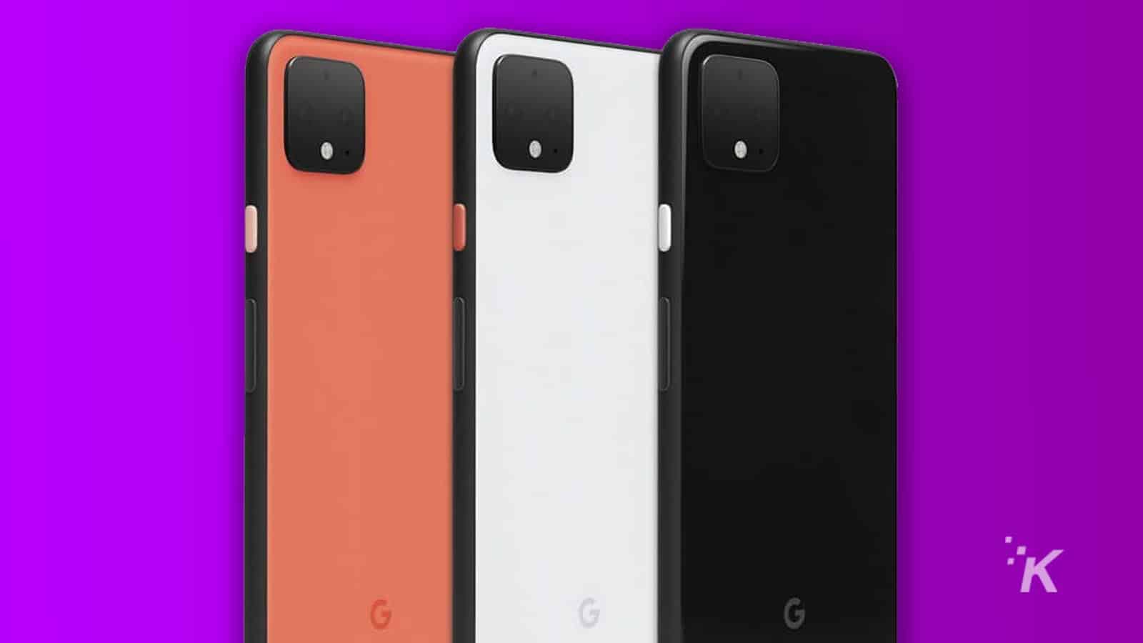 pixel Google 4 trên nền màu tím