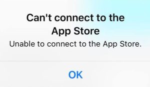 Không thể kết nối với App Store Store Preview Preview