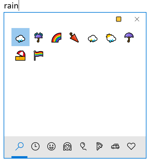 Biểu tượng cảm xúc thời tiết trong Windows 10
