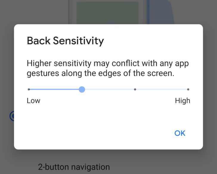 Tùy chọn độ nhạy chuyển động phía sau trong Android Q Beta 6 không làm gì cả ...