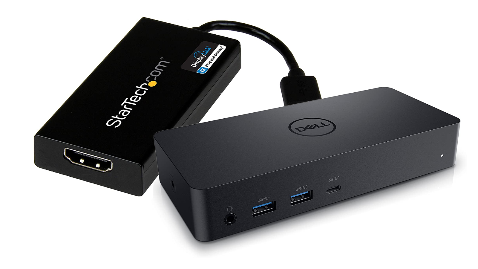 Dell Unviersal Docking Station và bộ chuyển đổi StarTech DisplayLink USB.