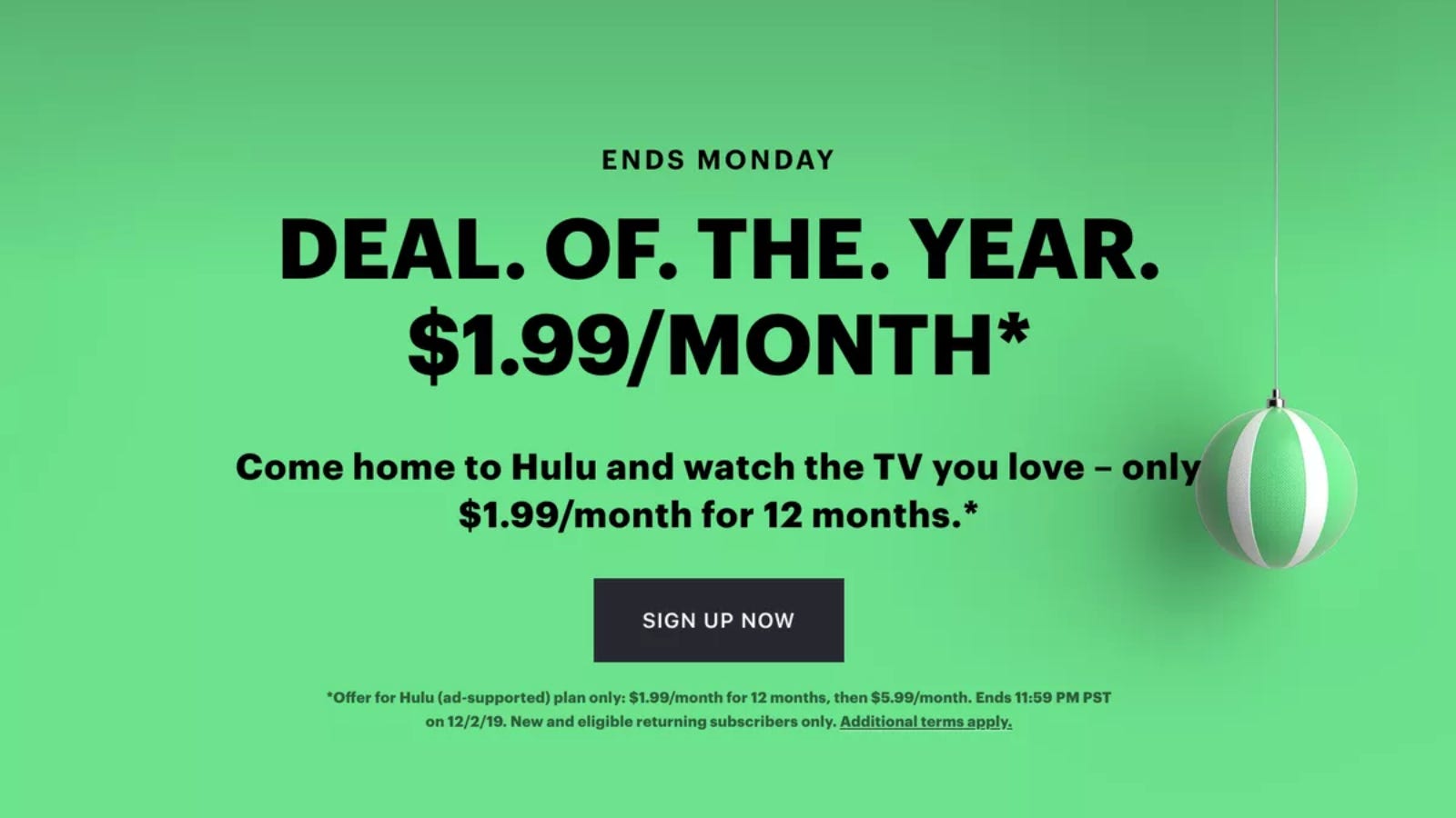 Halaman Promosi Penjualan Black Friday Hulu
