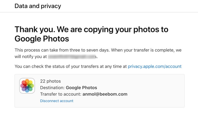 Cara langsung mentransfer foto iCloud ke Foto Google