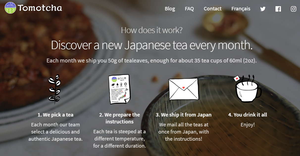 Kotak langganan teh Tomotcha Teh Panggang Jepang Upacara Minum Teh Jepang