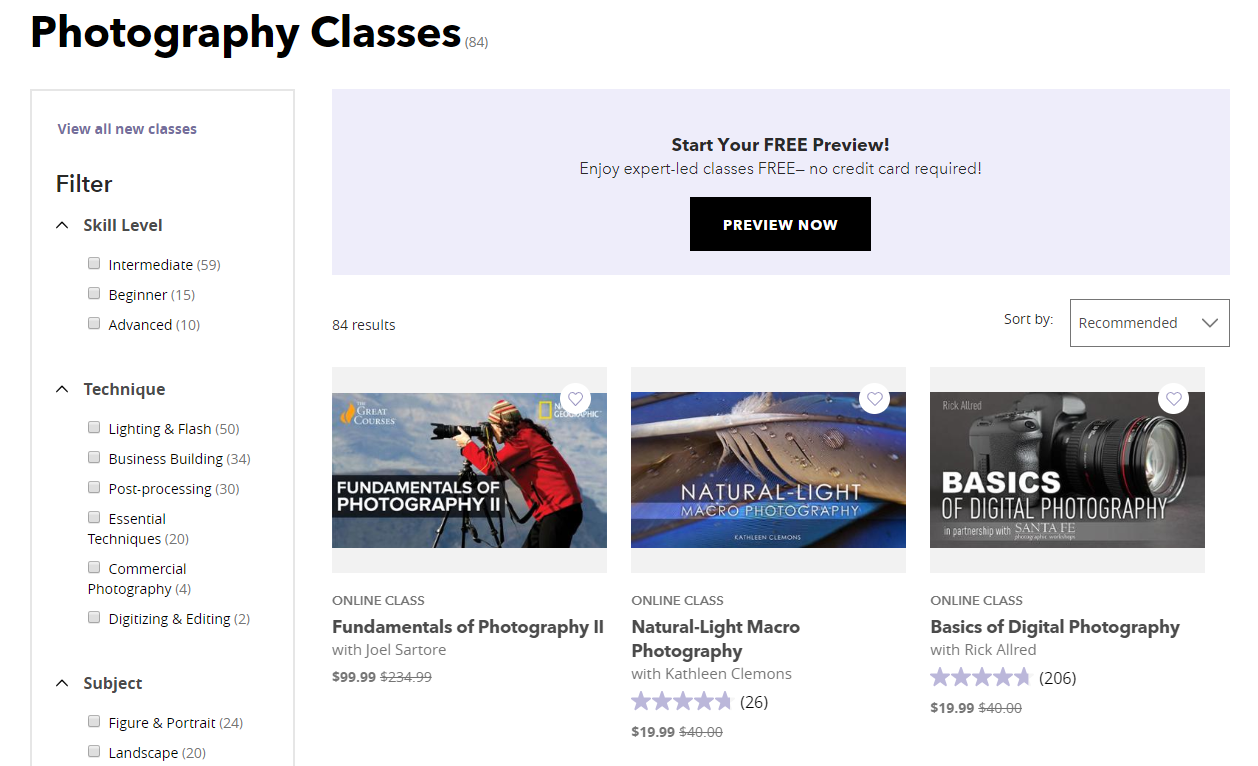 Crafts-kurser i digital fotografering