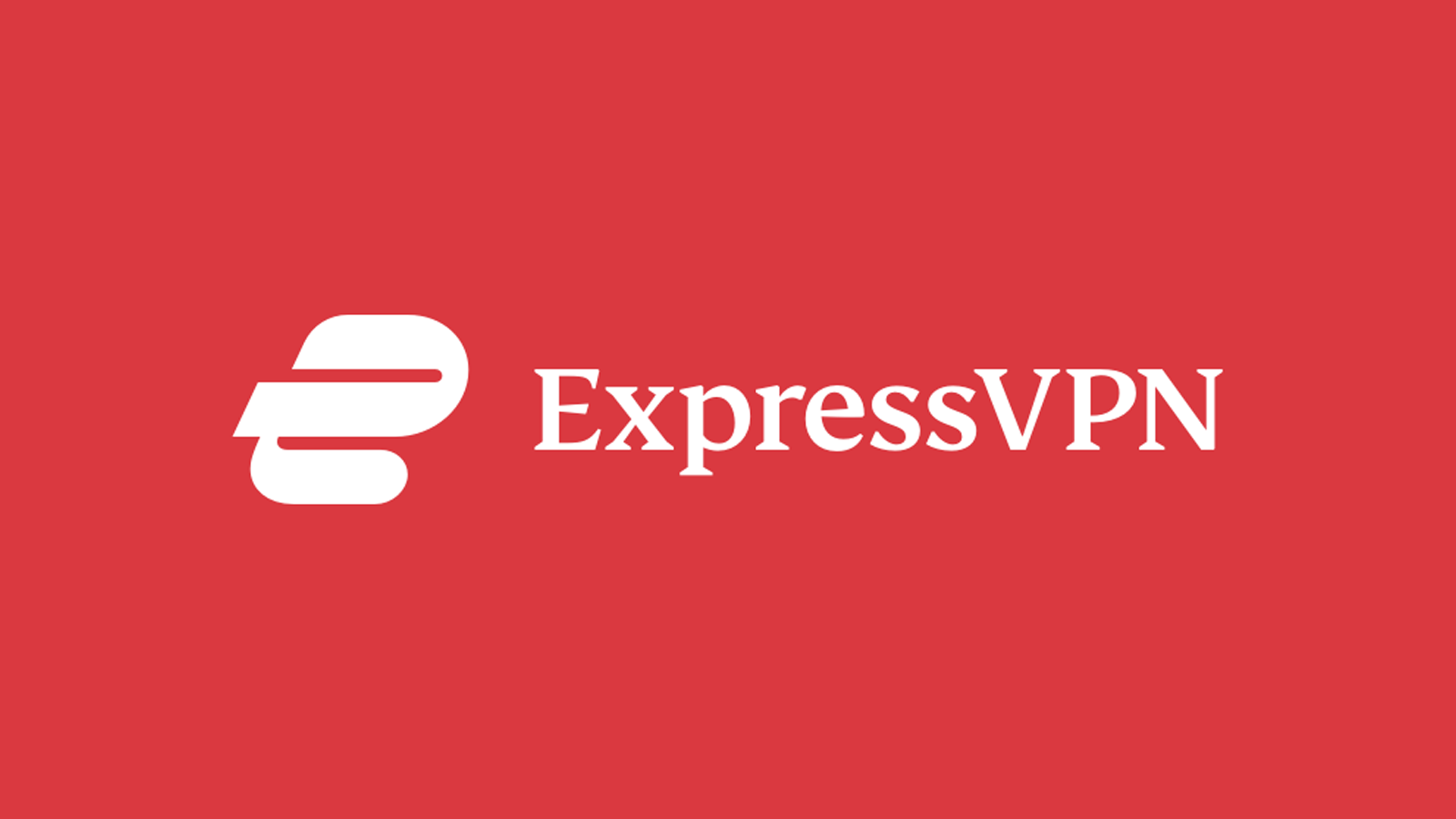 Tên và logo công ty ExpressVPN trên nền đỏ
