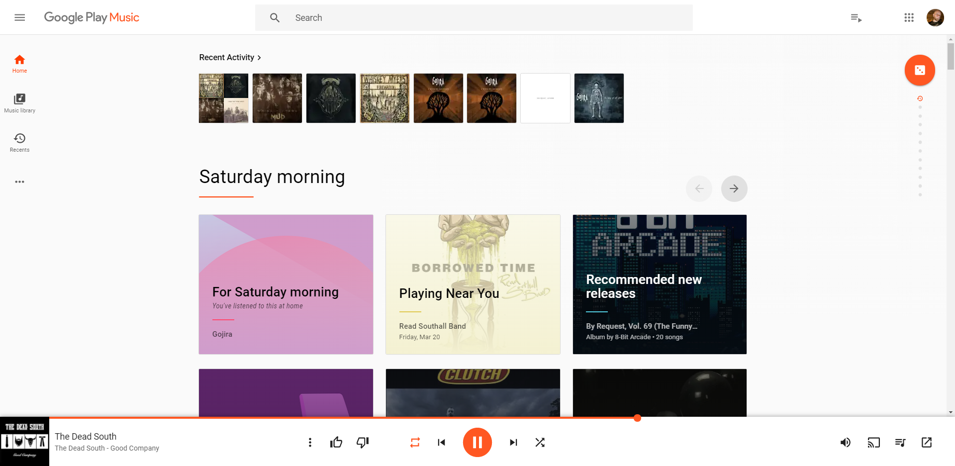 Trang chủ của Google Play Âm nhạc