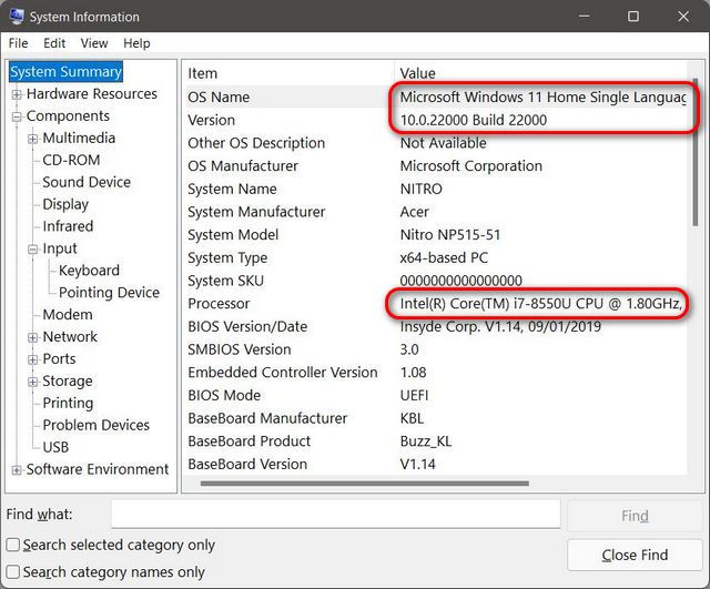Thông tin hệ thống Kiểm tra thông số phần cứng và cấu hình của Windows 11 máy tính