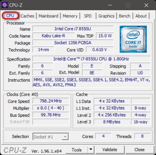 CPU-Z Periksa parameter perangkat keras dan konfigurasi Windows 11 komputer