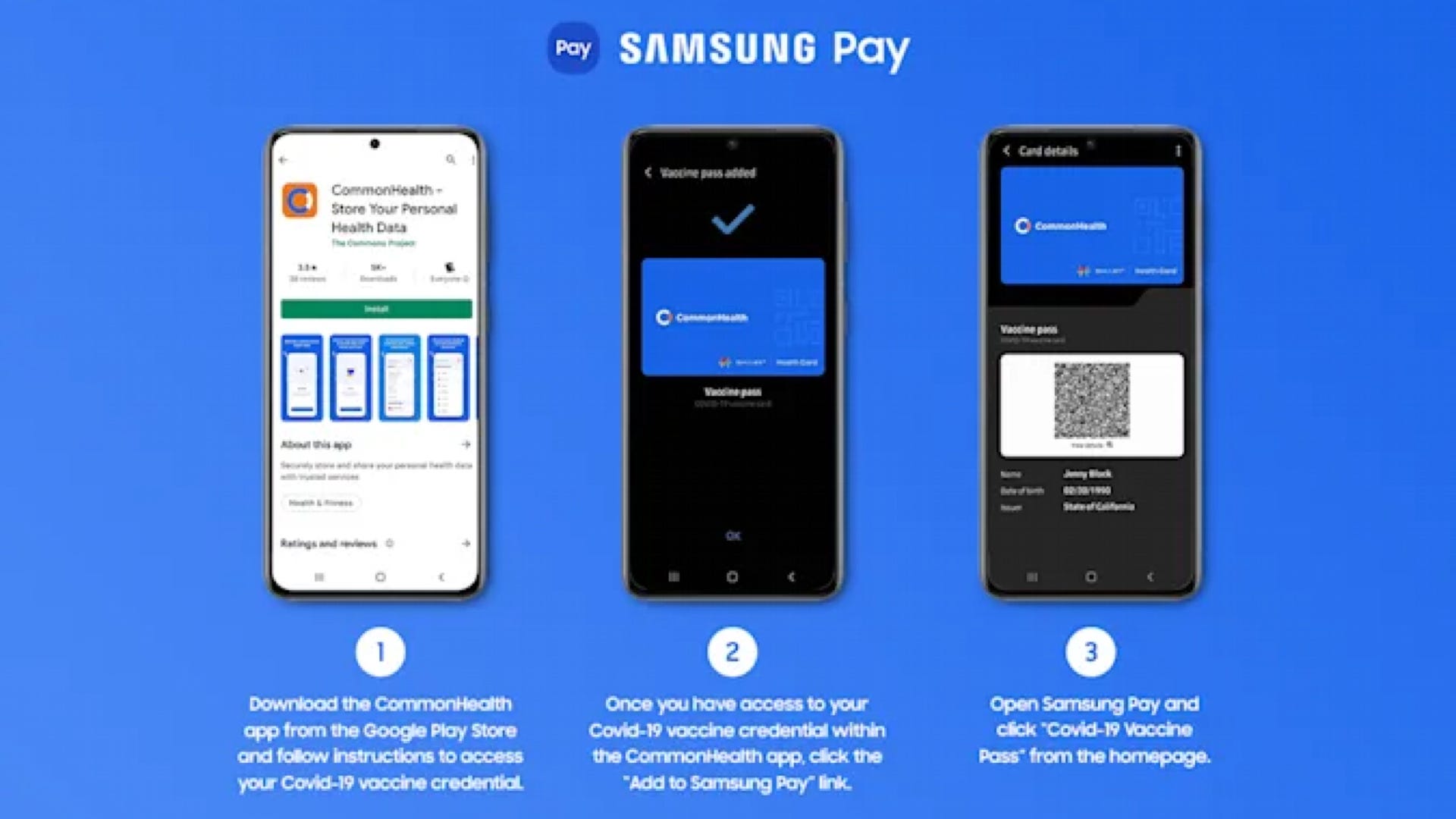 Thẻ tiêm chủng Samsung Pay kỹ thuật số