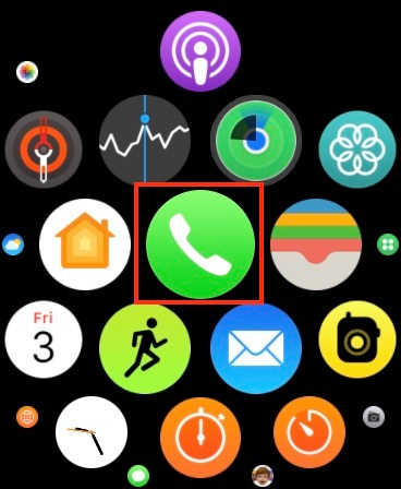 khởi chạy ứng dụng Điện thoại trên Apple Watch