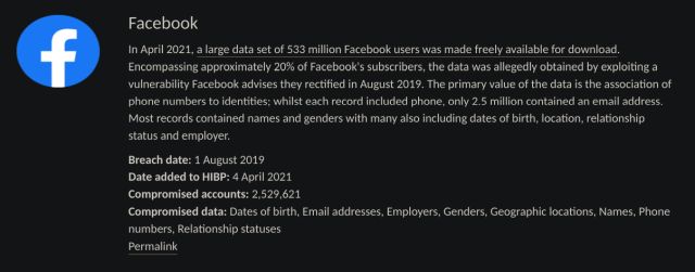 Kontrollera om ditt Facebook-konto utsattes för läckage i april 2021