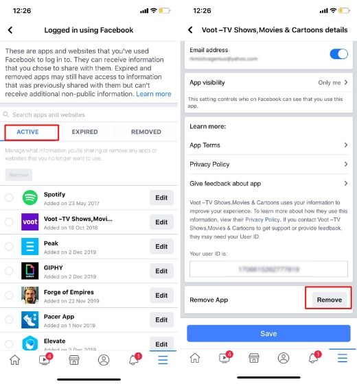 Cabut akses aplikasi pihak ketiga dari Anda Facebook Akun