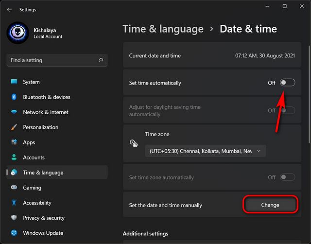 Bagaimana cara mengubah tanggal dan waktu di Windows 11