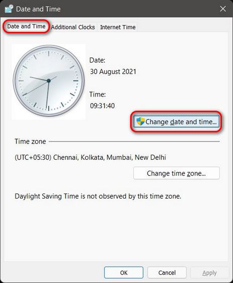 Cách thay đổi ngày và giờ trong Windows 11
