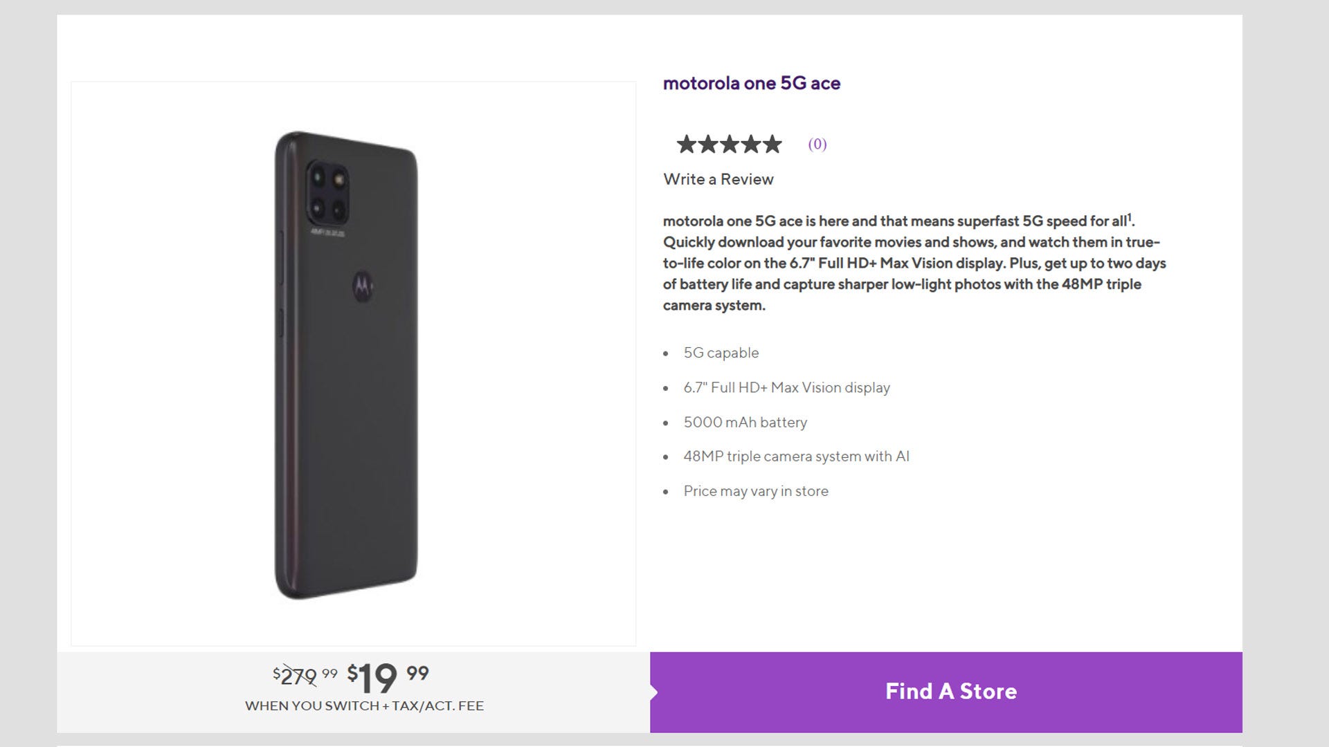 Chỉ 20 đô la: Switch đến Metro và nhận Motorola One 5G Ace với giá rẻ
