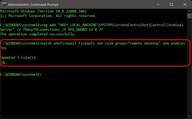 Bật Máy tính Từ xa trên Windows 11 Qua Command Prompt