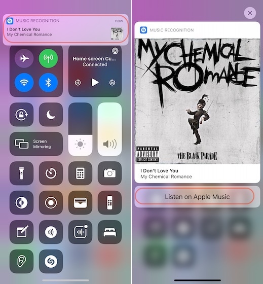 Använd musikigenkänning för att identifiera låtar i iOS 14.2