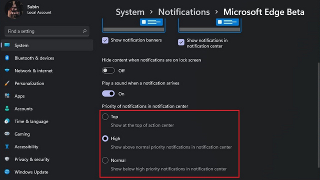 Setel Prioritas Pemberitahuan di Windows 11