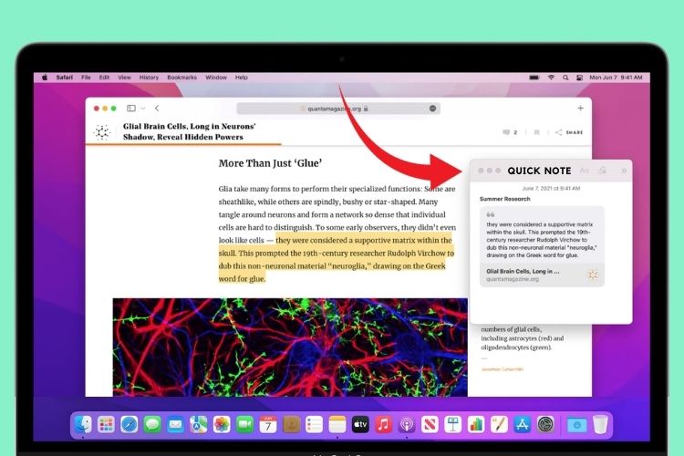 Cách sử dụng nhanh Note trong macOS Monterey trên Mac