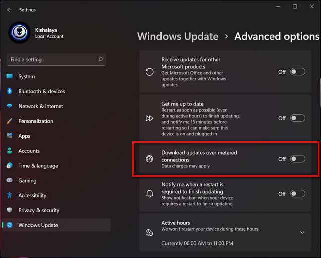 Cách dừng cập nhật tự động trên Windows 11